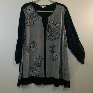 DR Womens Blouse flowers Size 2X (197)